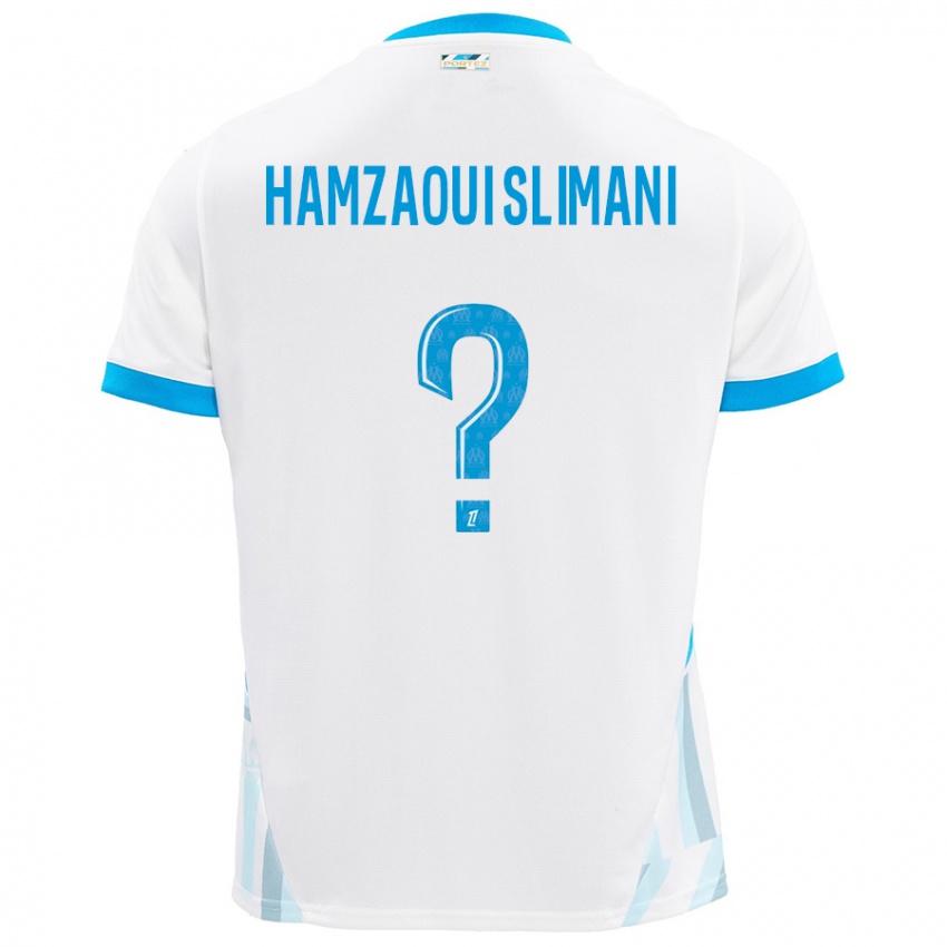 Kinder Hilan Hamzaoui Slimani #0 Weiß Himmelblau Heimtrikot Trikot 2024/25 T-Shirt Österreich