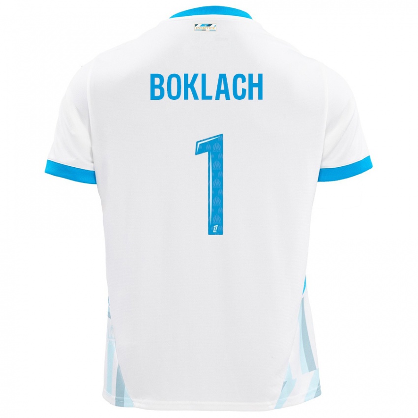 Kinder Kateryna Boklach #1 Weiß Himmelblau Heimtrikot Trikot 2024/25 T-Shirt Österreich