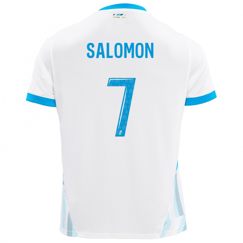 Kinder Maëva Salomon #7 Weiß Himmelblau Heimtrikot Trikot 2024/25 T-Shirt Österreich