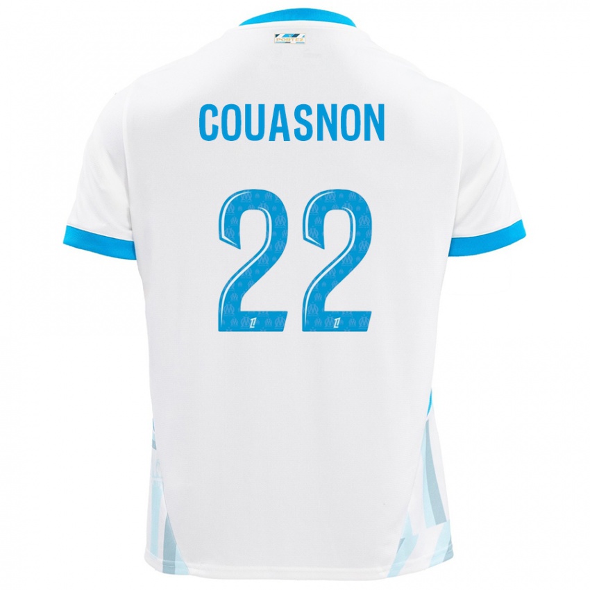 Kinder Roxane Couasnon #22 Weiß Himmelblau Heimtrikot Trikot 2024/25 T-Shirt Österreich