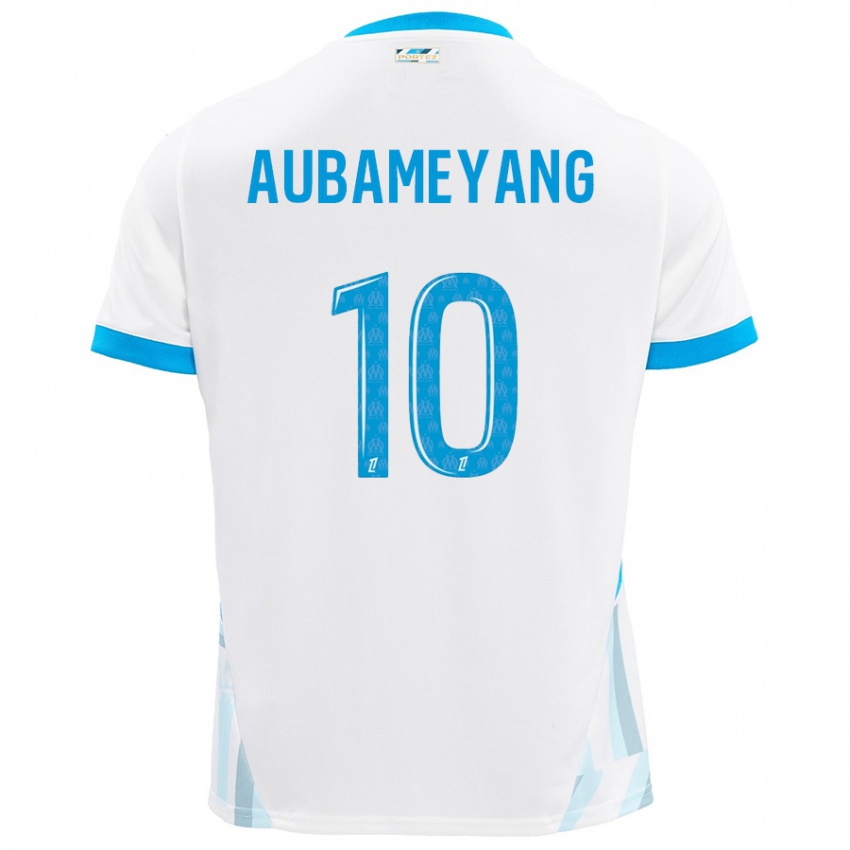 Kinder Pierre-Emerick Aubameyang #10 Weiß Himmelblau Heimtrikot Trikot 2024/25 T-Shirt Österreich