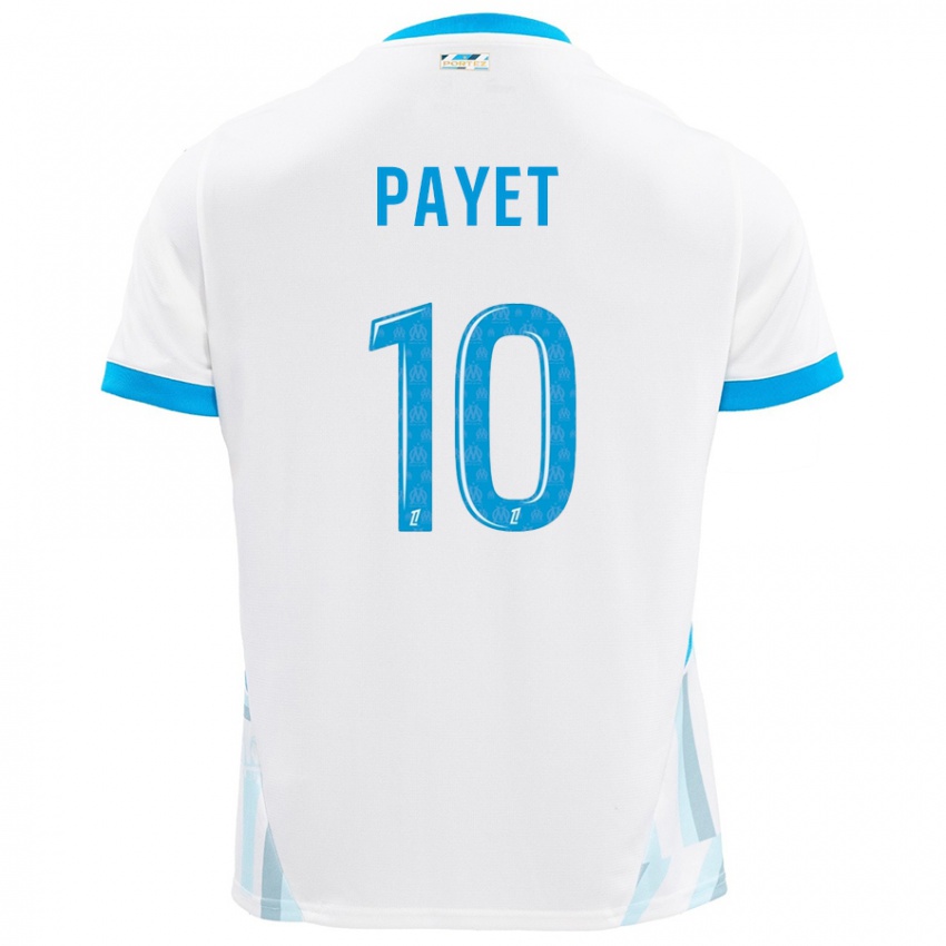 Kinder Dimitri Payet #10 Weiß Himmelblau Heimtrikot Trikot 2024/25 T-Shirt Österreich