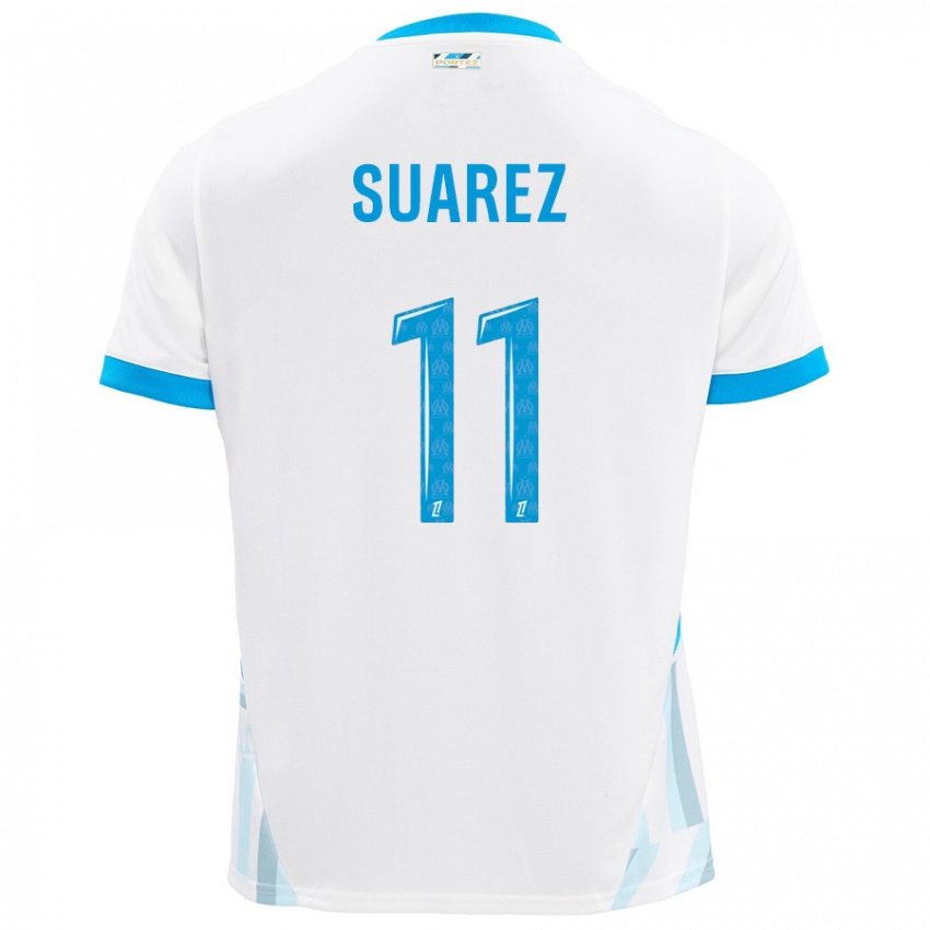 Kinder Luis Suarez #11 Weiß Himmelblau Heimtrikot Trikot 2024/25 T-Shirt Österreich