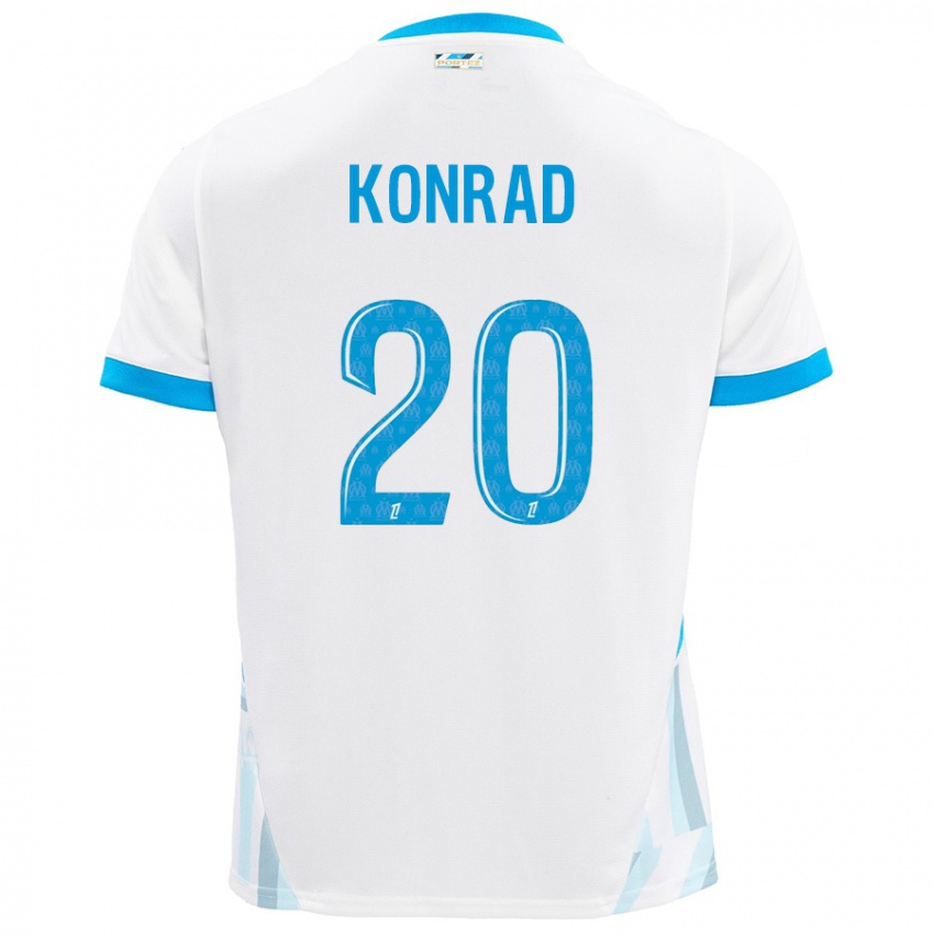 Kinder Konrad De La Fuente #20 Weiß Himmelblau Heimtrikot Trikot 2024/25 T-Shirt Österreich