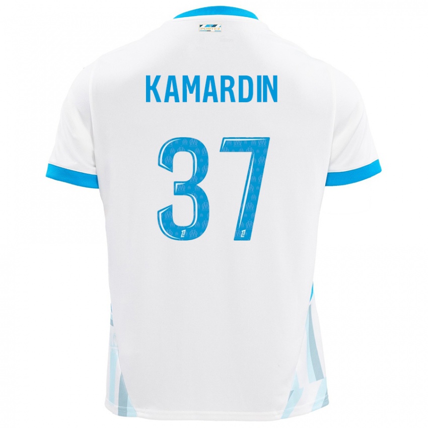 Kinder Aaron Kamardin #37 Weiß Himmelblau Heimtrikot Trikot 2024/25 T-Shirt Österreich