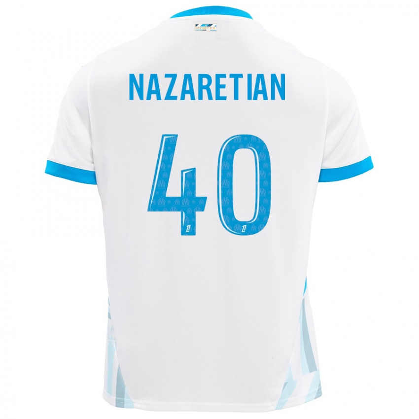 Kinder Manuel Nazaretian #40 Weiß Himmelblau Heimtrikot Trikot 2024/25 T-Shirt Österreich