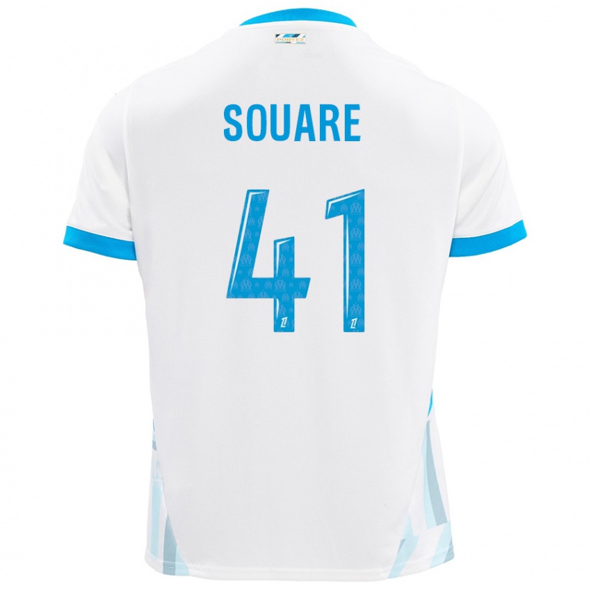 Kinder Cheick Souare #41 Weiß Himmelblau Heimtrikot Trikot 2024/25 T-Shirt Österreich