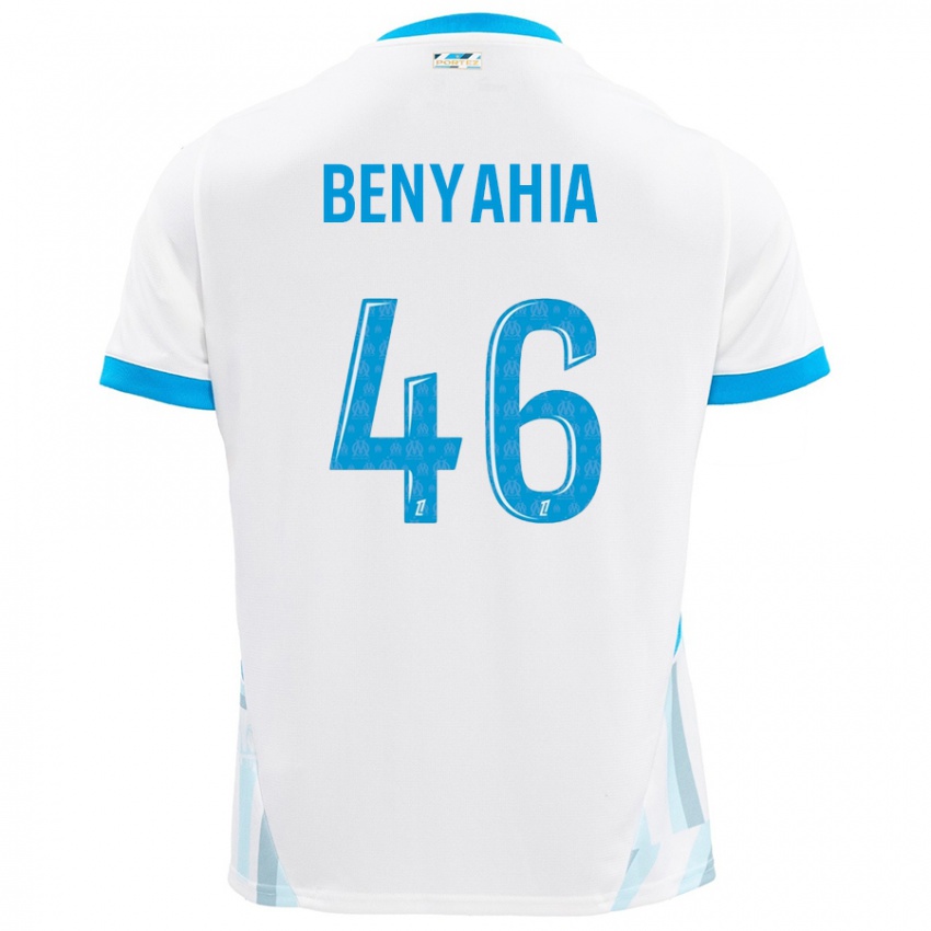 Kinder Aylan Benyahia-Tani #46 Weiß Himmelblau Heimtrikot Trikot 2024/25 T-Shirt Österreich