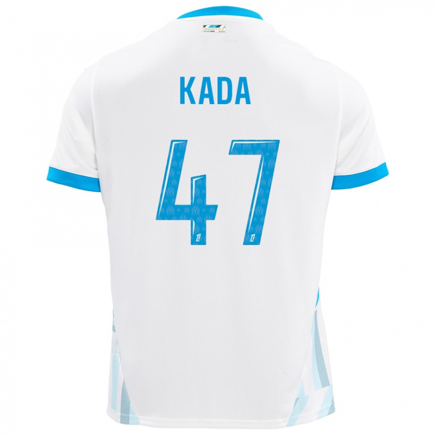 Kinder Joakim Kada #47 Weiß Himmelblau Heimtrikot Trikot 2024/25 T-Shirt Österreich