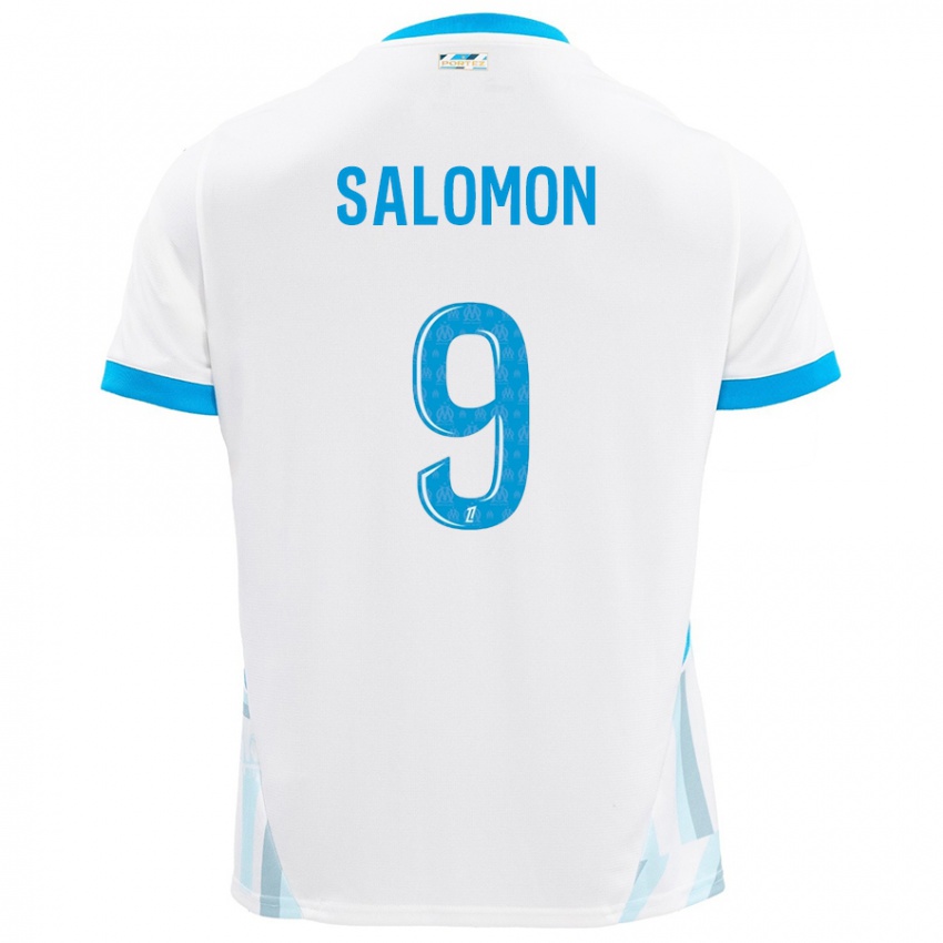 Kinder Maeva Salomon #9 Weiß Himmelblau Heimtrikot Trikot 2024/25 T-Shirt Österreich