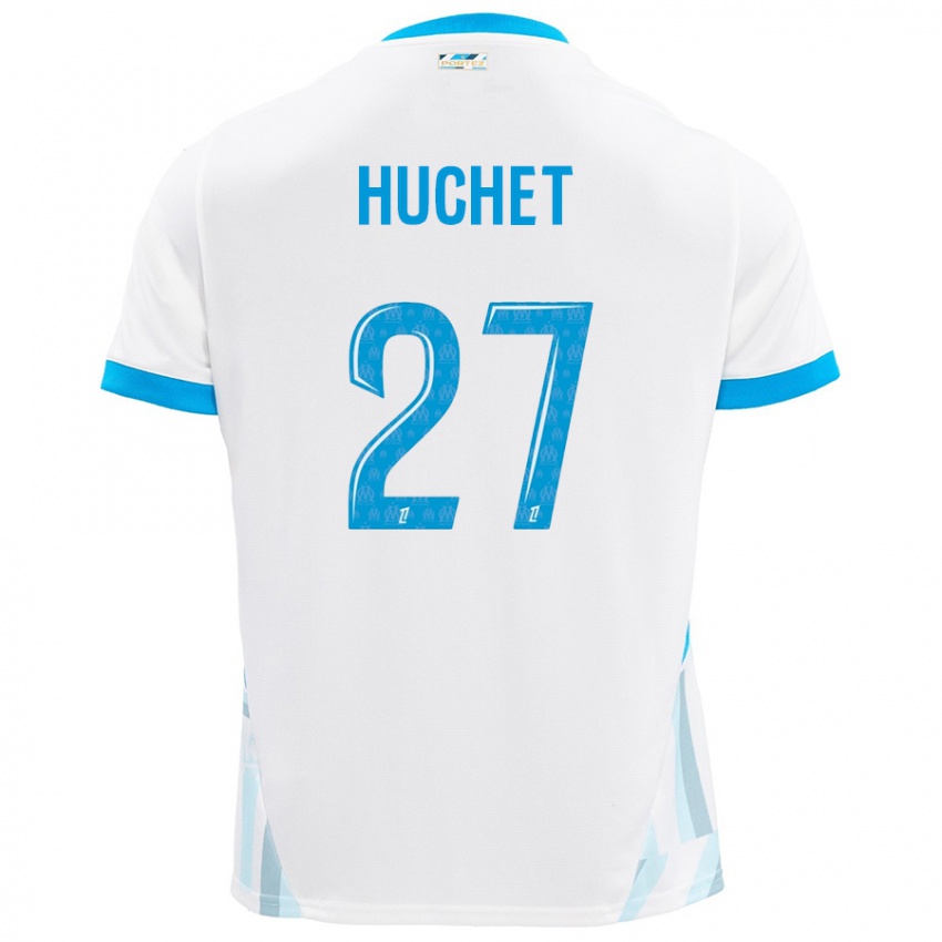 Kinder Sarah Huchet #27 Weiß Himmelblau Heimtrikot Trikot 2024/25 T-Shirt Österreich