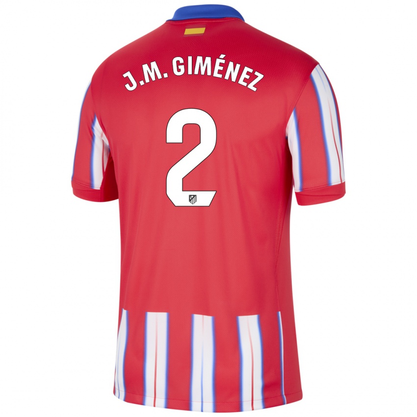 Kinder Jose Maria Gimenez #2 Rot Weiß Blau Heimtrikot Trikot 2024/25 T-Shirt Österreich