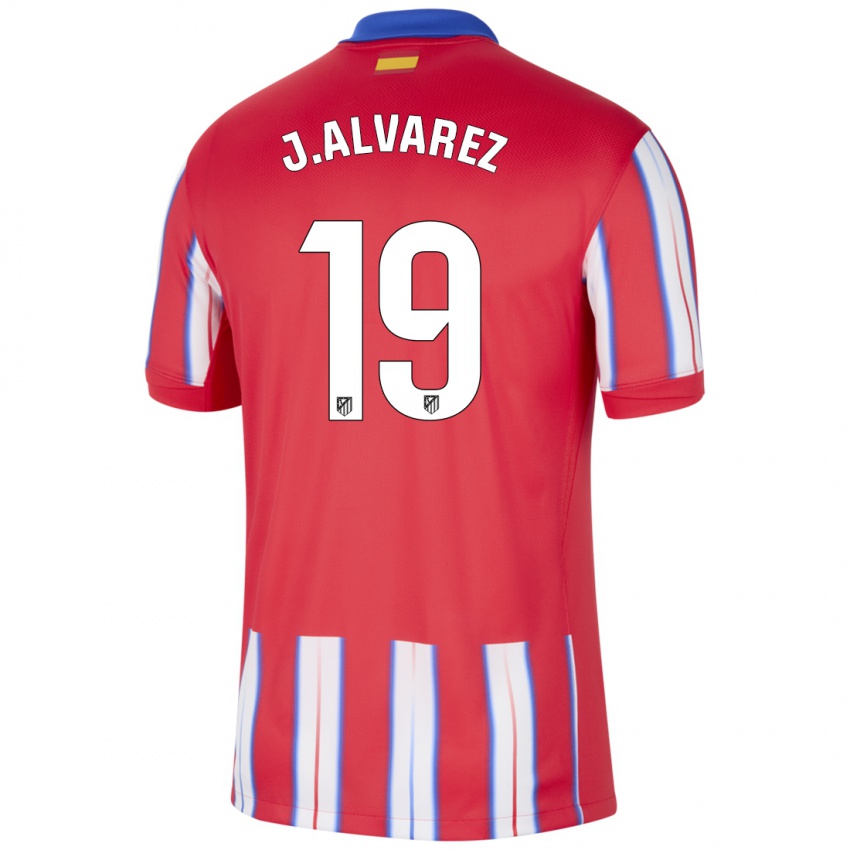 Kinder Julian Alvarez #19 Rot Weiß Blau Heimtrikot Trikot 2024/25 T-Shirt Österreich