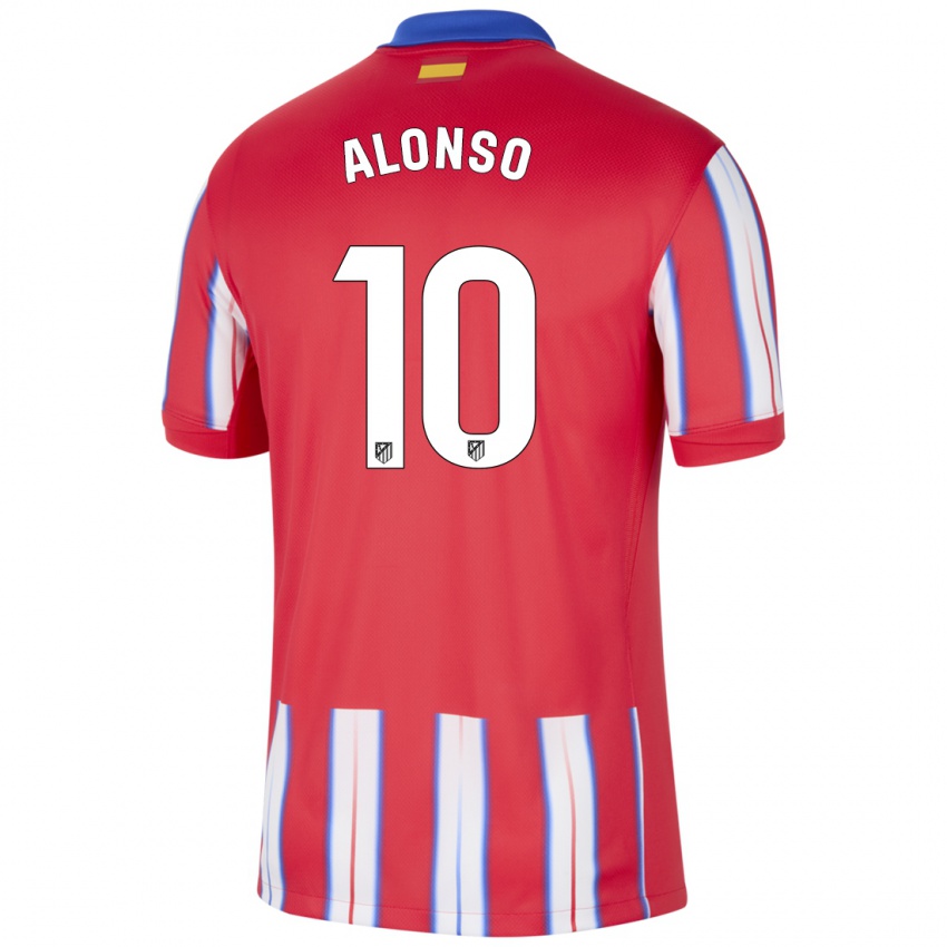 Kinder Javi Alonso #10 Rot Weiß Blau Heimtrikot Trikot 2024/25 T-Shirt Österreich