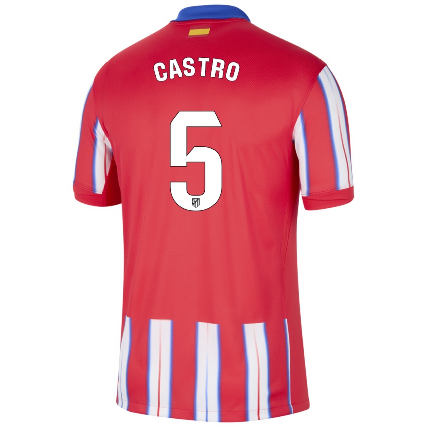 Kinder Oscar Castro #5 Rot Weiß Blau Heimtrikot Trikot 2024/25 T-Shirt Österreich