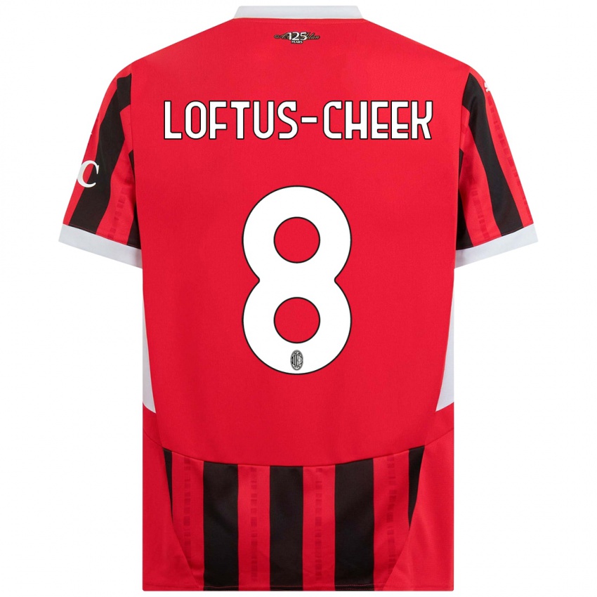 Kinder Ruben Loftus-Cheek #8 Rot Schwarz Heimtrikot Trikot 2024/25 T-Shirt Österreich