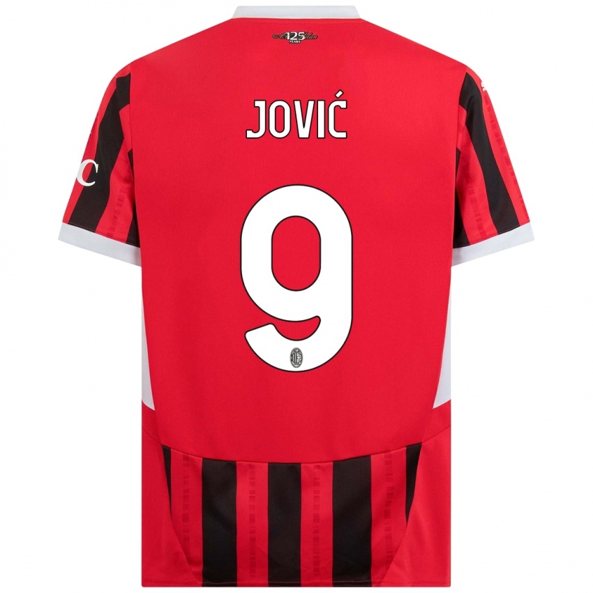 Kinder Luka Jovic #9 Rot Schwarz Heimtrikot Trikot 2024/25 T-Shirt Österreich