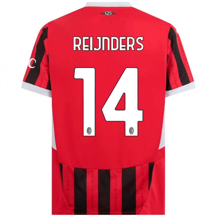 Kinder Tijjani Reijnders #14 Rot Schwarz Heimtrikot Trikot 2024/25 T-Shirt Österreich