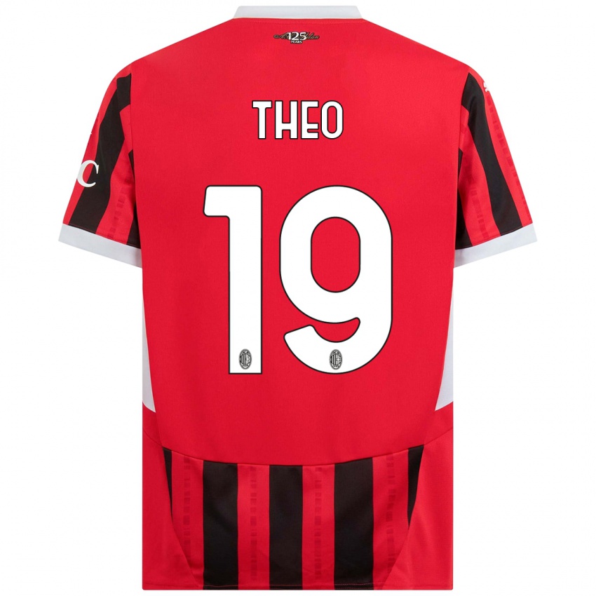 Kinder Theo Hernandez #19 Rot Schwarz Heimtrikot Trikot 2024/25 T-Shirt Österreich