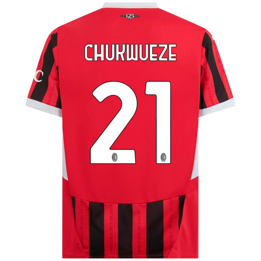 Kinder Samuel Chukwueze #21 Rot Schwarz Heimtrikot Trikot 2024/25 T-Shirt Österreich