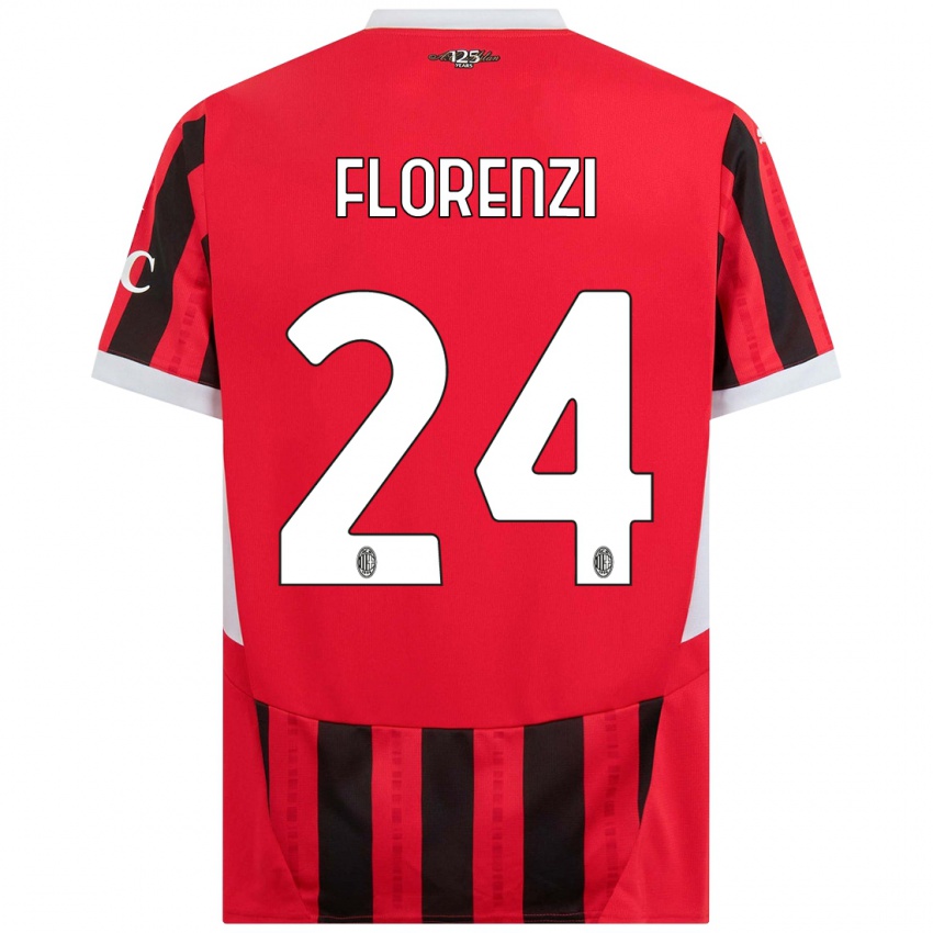 Kinder Alessandro Florenzi #24 Rot Schwarz Heimtrikot Trikot 2024/25 T-Shirt Österreich