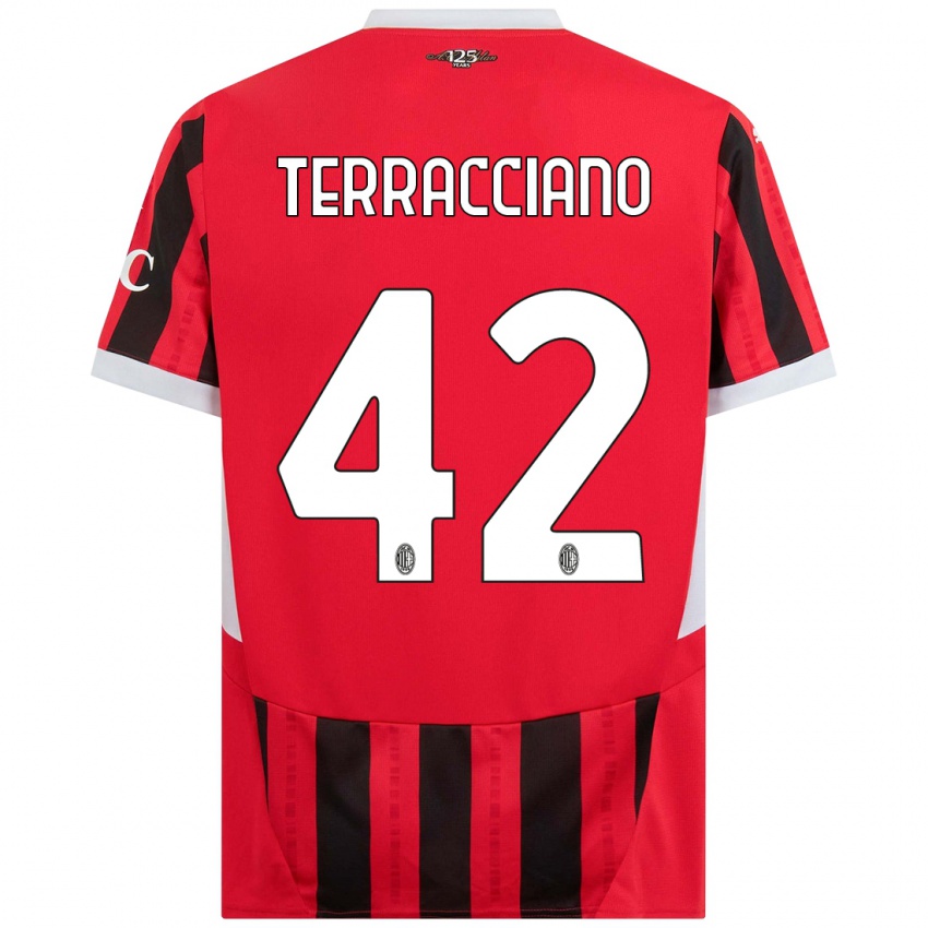 Kinder Filippo Terracciano #42 Rot Schwarz Heimtrikot Trikot 2024/25 T-Shirt Österreich