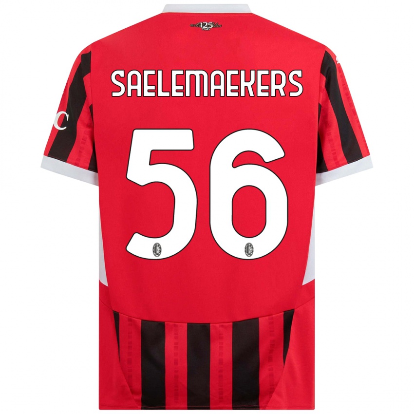 Kinder Alexis Saelemaekers #56 Rot Schwarz Heimtrikot Trikot 2024/25 T-Shirt Österreich