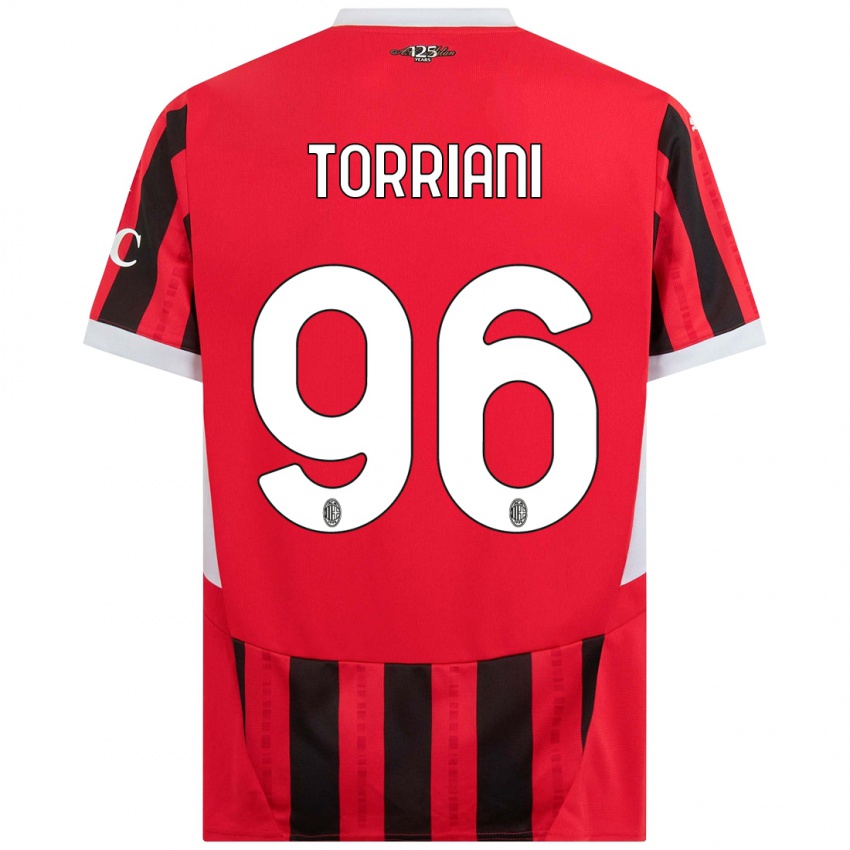 Kinder Lorenzo Torriani #96 Rot Schwarz Heimtrikot Trikot 2024/25 T-Shirt Österreich