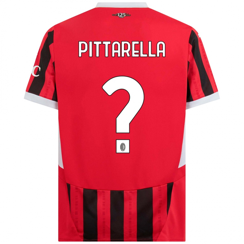 Kinder Matteo Pittarella #0 Rot Schwarz Heimtrikot Trikot 2024/25 T-Shirt Österreich