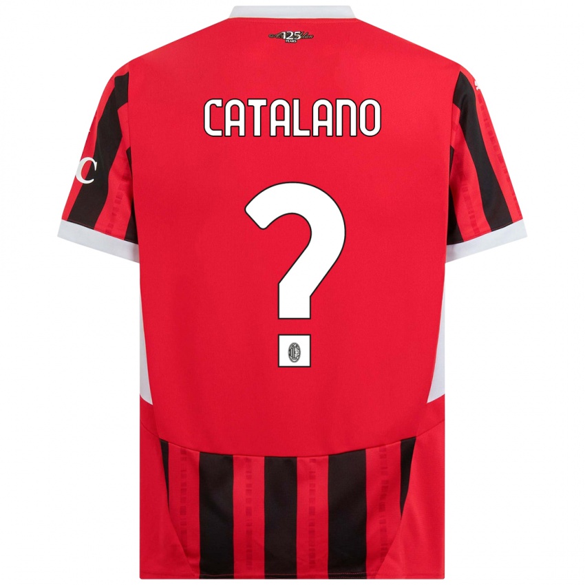 Kinder Alessio Catalano #0 Rot Schwarz Heimtrikot Trikot 2024/25 T-Shirt Österreich