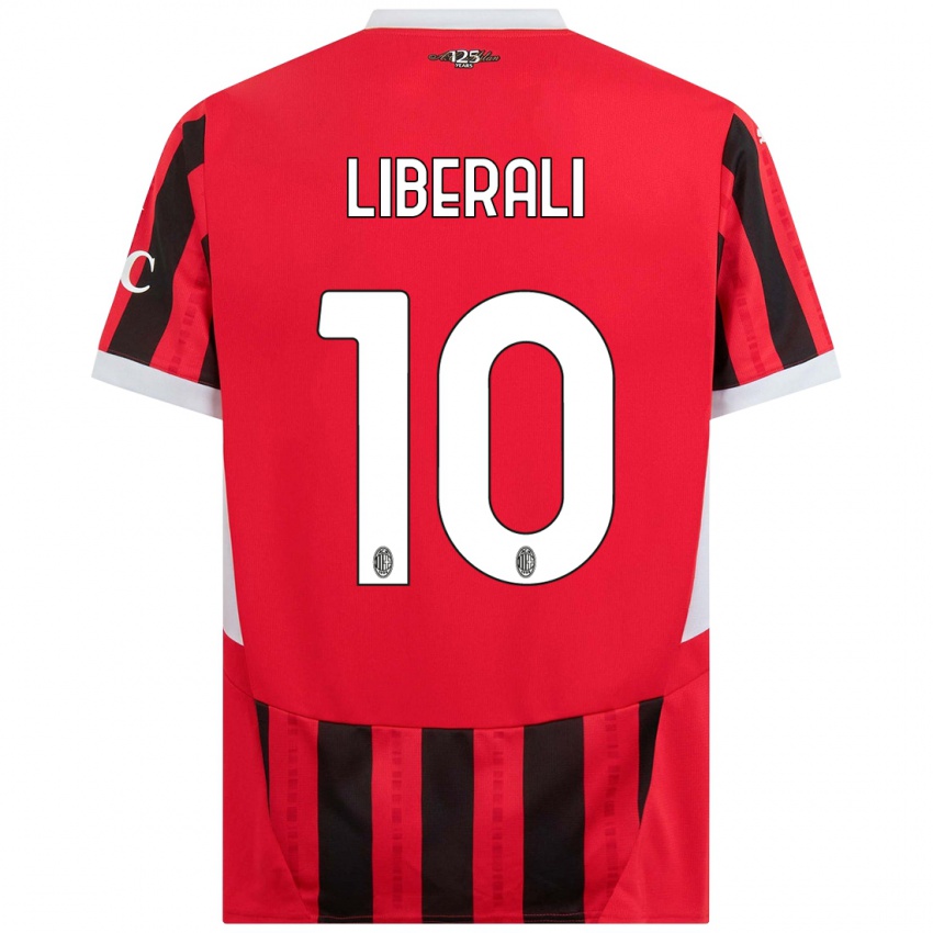 Kinder Mattia Liberali #10 Rot Schwarz Heimtrikot Trikot 2024/25 T-Shirt Österreich