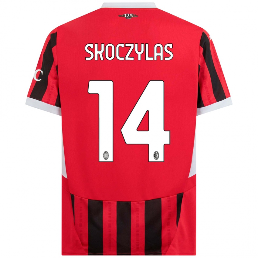 Kinder Mateusz Skoczylas #14 Rot Schwarz Heimtrikot Trikot 2024/25 T-Shirt Österreich