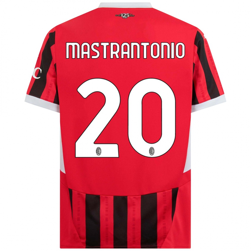 Kinder Davide Mastrantonio #20 Rot Schwarz Heimtrikot Trikot 2024/25 T-Shirt Österreich