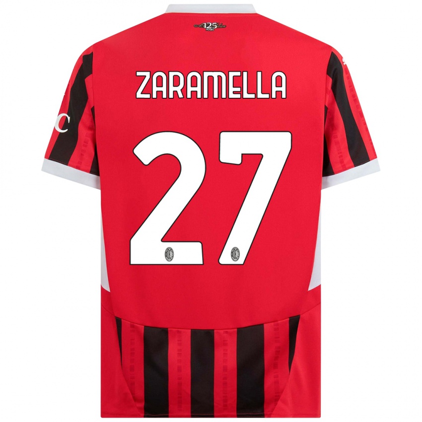 Kinder Mattia Zaramella #27 Rot Schwarz Heimtrikot Trikot 2024/25 T-Shirt Österreich