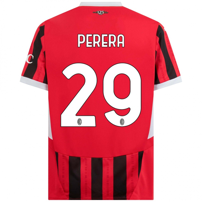 Kinder Nirash Perera #29 Rot Schwarz Heimtrikot Trikot 2024/25 T-Shirt Österreich