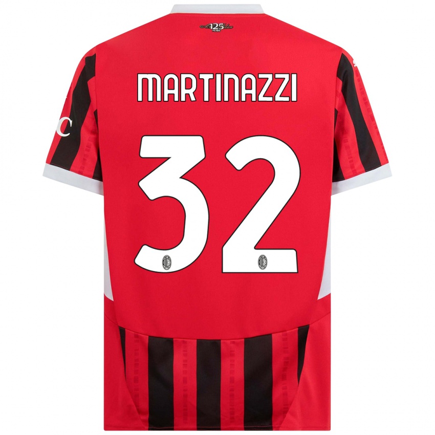 Kinder Luca Martinazzi #32 Rot Schwarz Heimtrikot Trikot 2024/25 T-Shirt Österreich