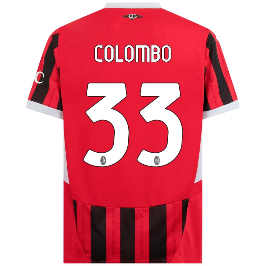 Kinder Federico Colombo #33 Rot Schwarz Heimtrikot Trikot 2024/25 T-Shirt Österreich