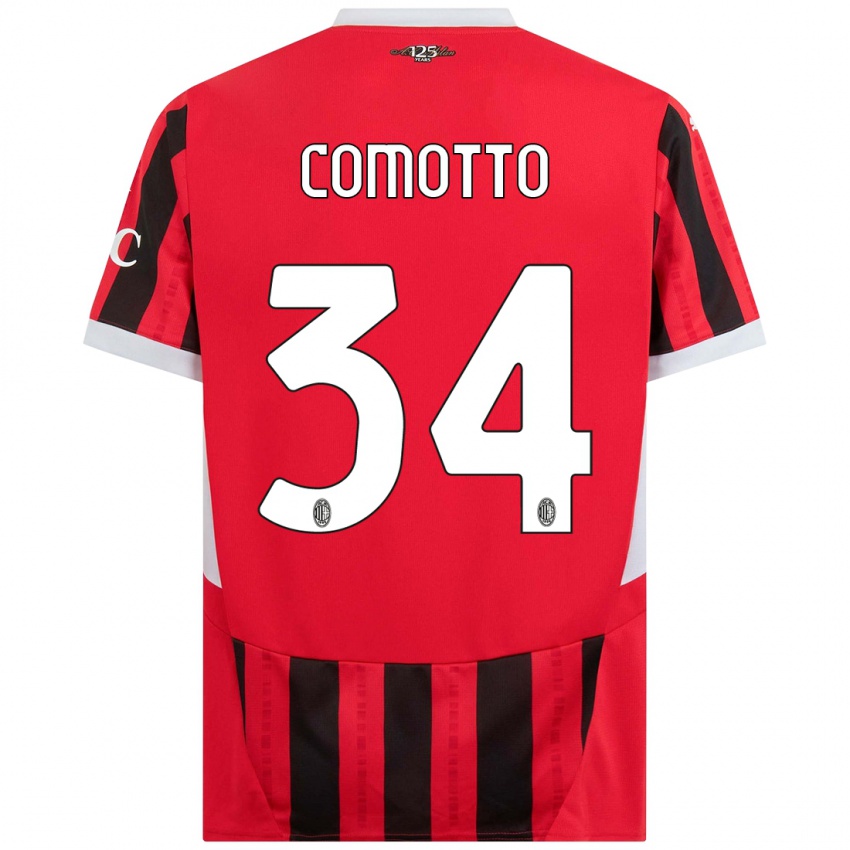 Kinder Christian Comotto #34 Rot Schwarz Heimtrikot Trikot 2024/25 T-Shirt Österreich