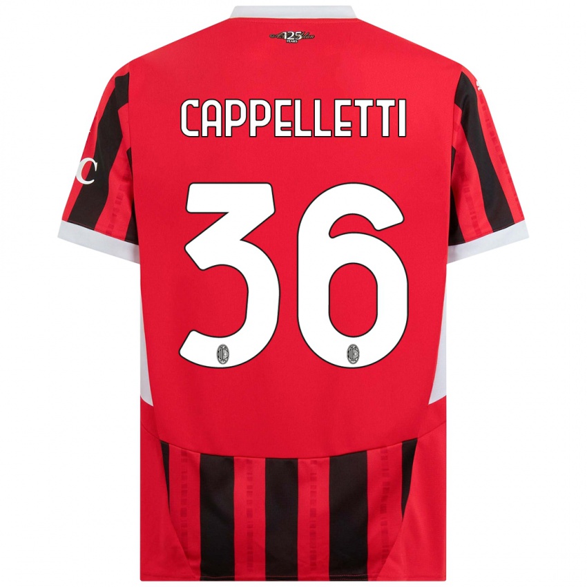 Kinder Mattia Cappelletti #36 Rot Schwarz Heimtrikot Trikot 2024/25 T-Shirt Österreich