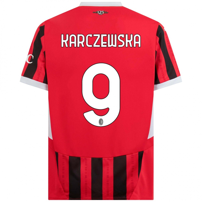 Kinder Nikola Karczewska #9 Rot Schwarz Heimtrikot Trikot 2024/25 T-Shirt Österreich