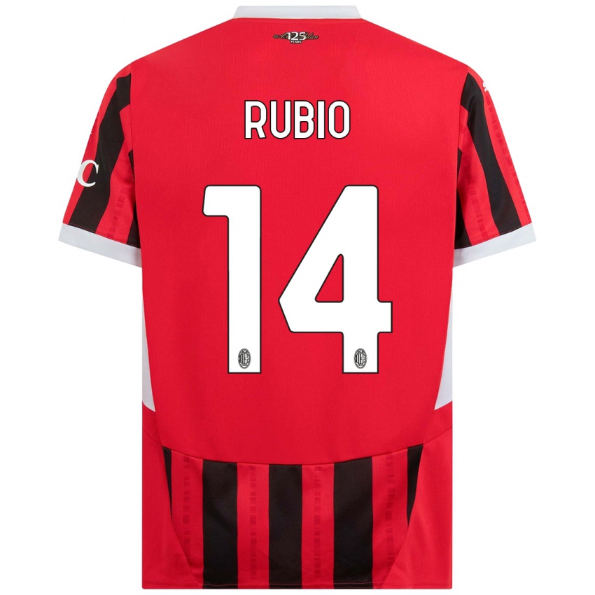 Kinder Silvia Rubio #14 Rot Schwarz Heimtrikot Trikot 2024/25 T-Shirt Österreich