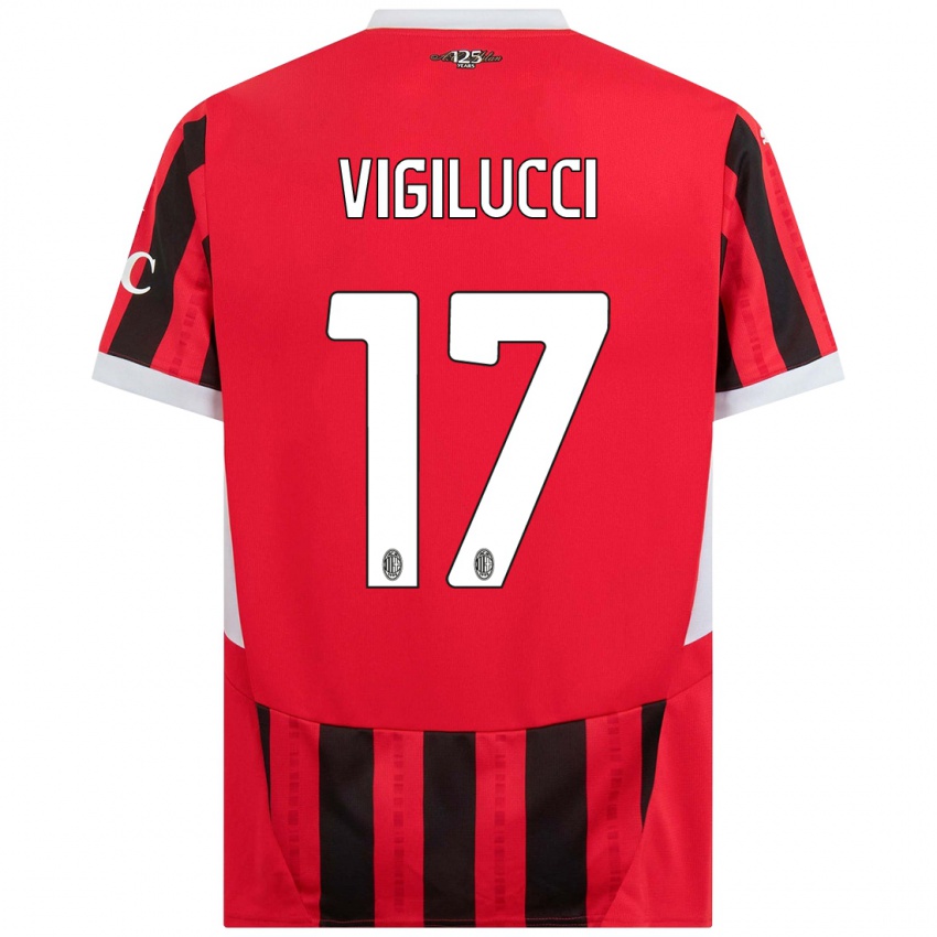 Kinder Valery Vigilucci #17 Rot Schwarz Heimtrikot Trikot 2024/25 T-Shirt Österreich