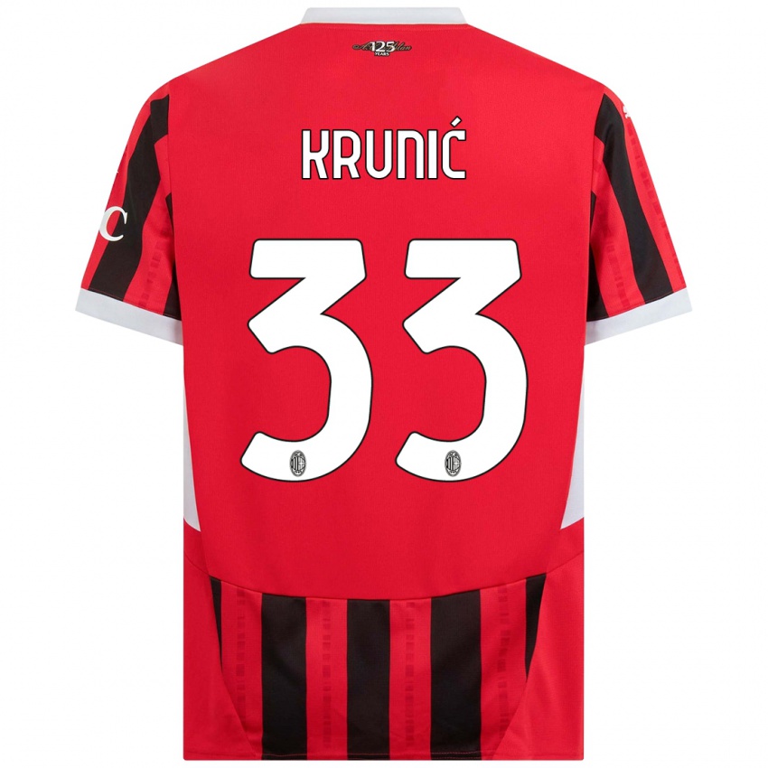 Kinder Rade Krunic #33 Rot Schwarz Heimtrikot Trikot 2024/25 T-Shirt Österreich