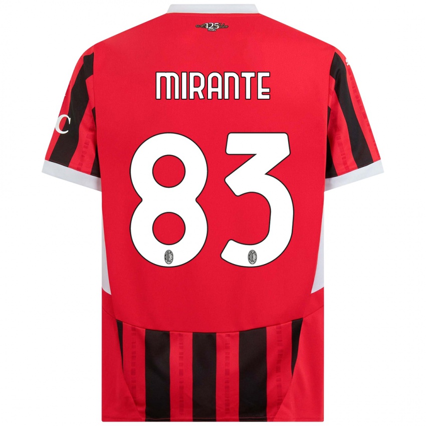 Kinder Antonio Mirante #83 Rot Schwarz Heimtrikot Trikot 2024/25 T-Shirt Österreich