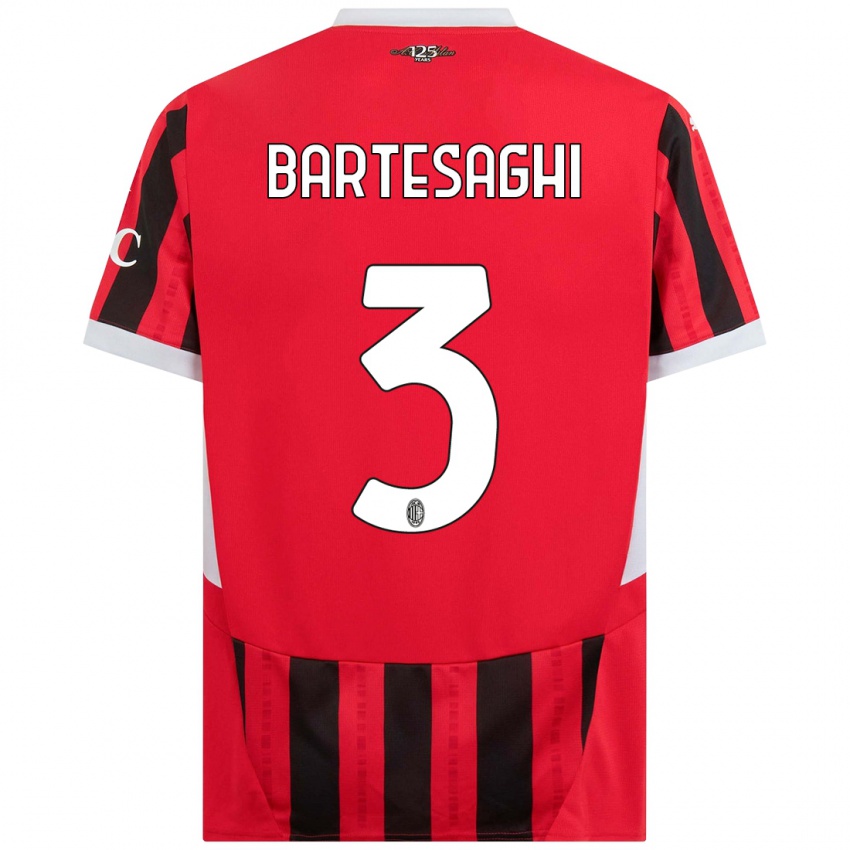 Kinder Davide Bartesaghi #3 Rot Schwarz Heimtrikot Trikot 2024/25 T-Shirt Österreich