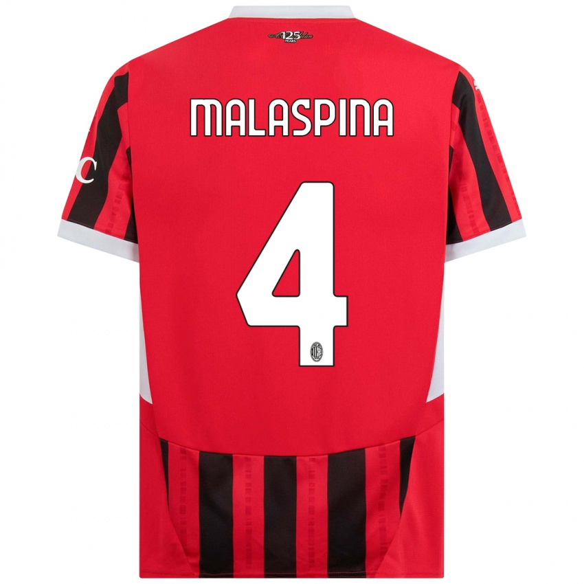 Kinder Mattia Malaspina #4 Rot Schwarz Heimtrikot Trikot 2024/25 T-Shirt Österreich