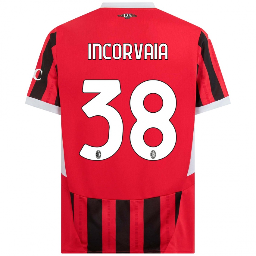 Kinder Giovanni Incorvaia #38 Rot Schwarz Heimtrikot Trikot 2024/25 T-Shirt Österreich