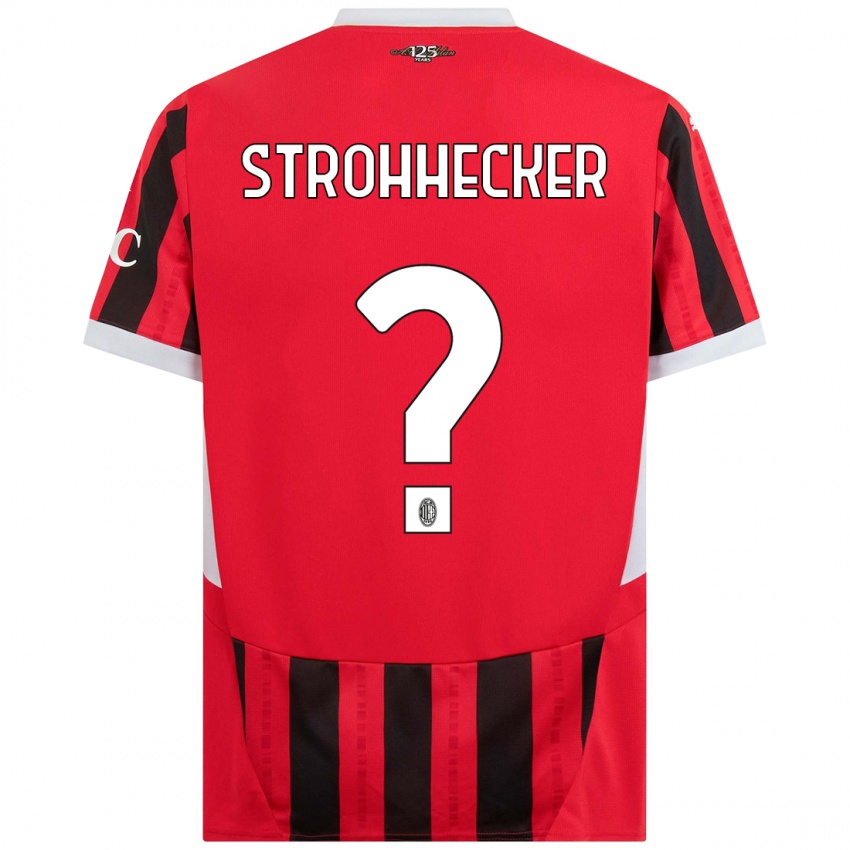 Kinder Riccardo Strohhecker #0 Rot Schwarz Heimtrikot Trikot 2024/25 T-Shirt Österreich