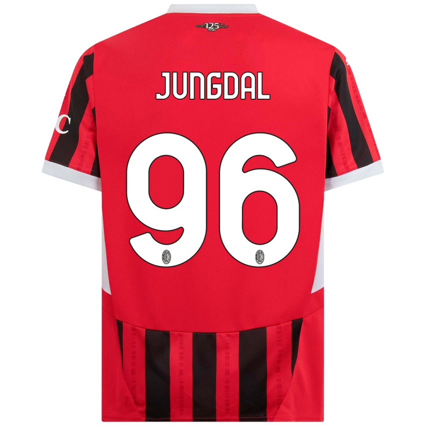 Kinder Andreas Jungdal #96 Rot Schwarz Heimtrikot Trikot 2024/25 T-Shirt Österreich