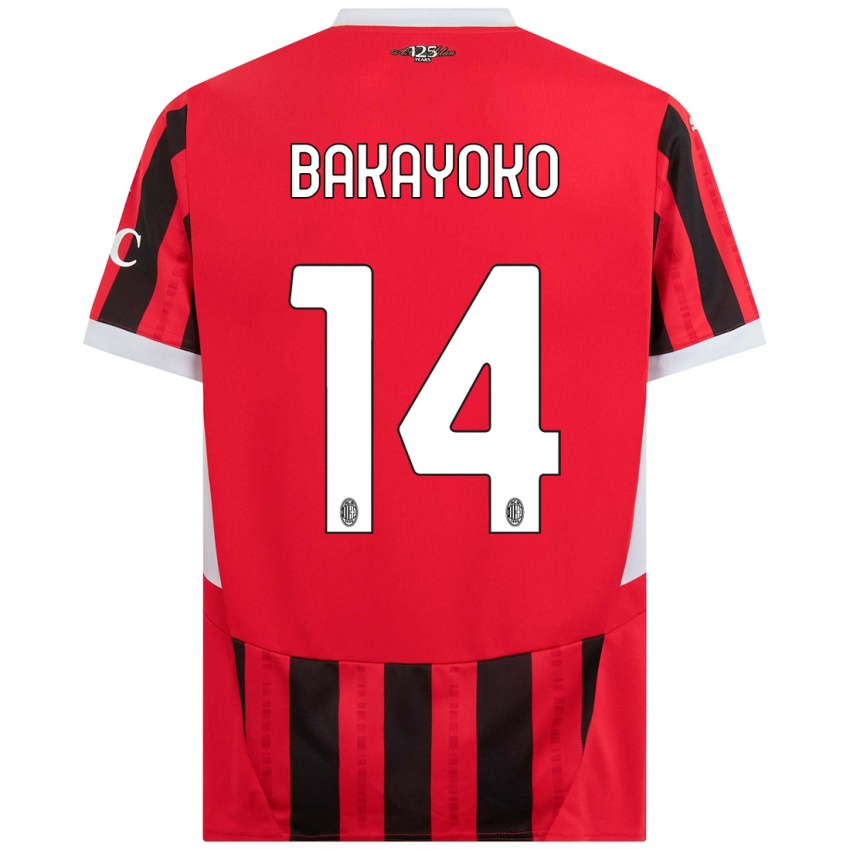 Kinder Tiemoue Bakayoko #14 Rot Schwarz Heimtrikot Trikot 2024/25 T-Shirt Österreich